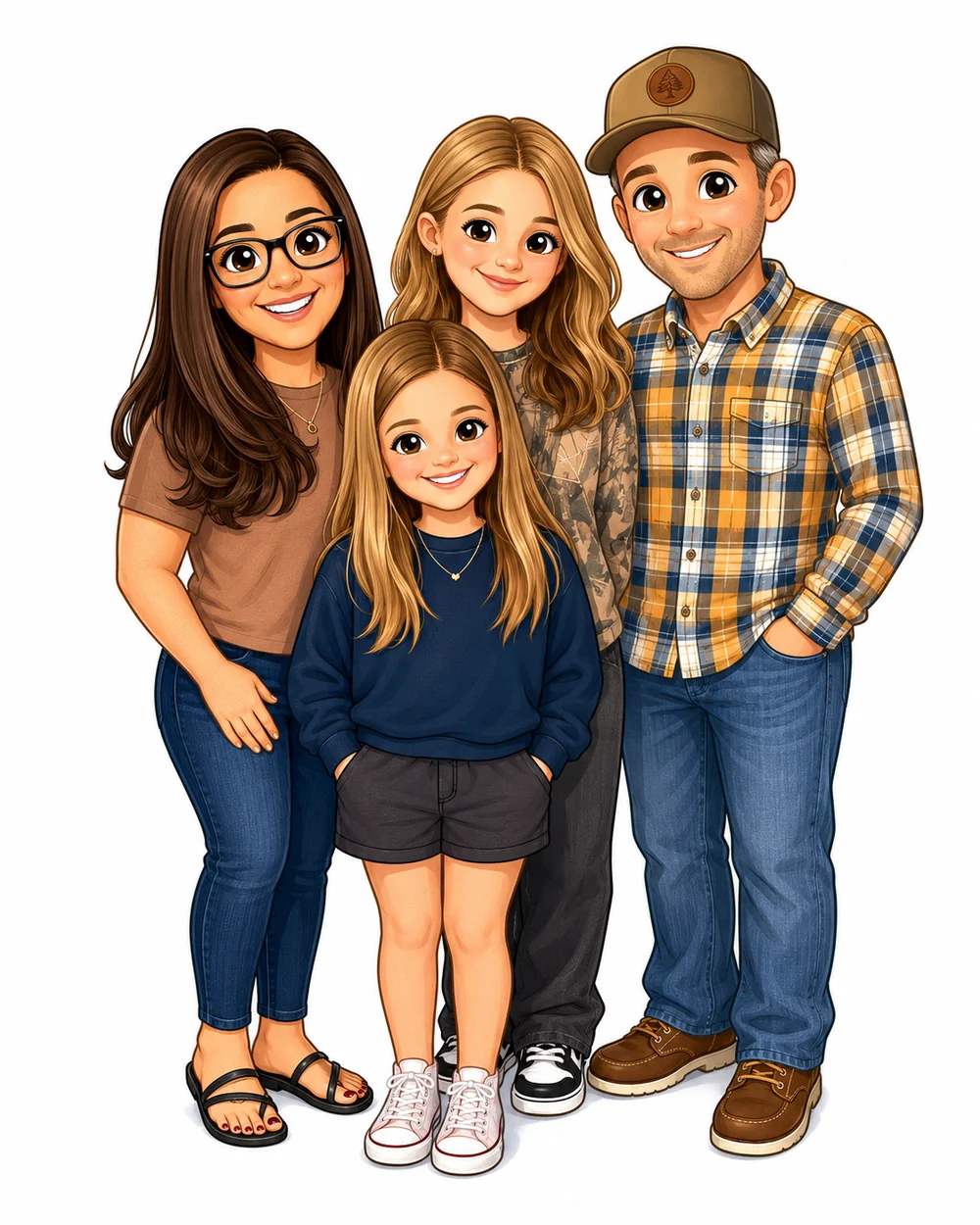 Illustration of Ryan Taylor and his family